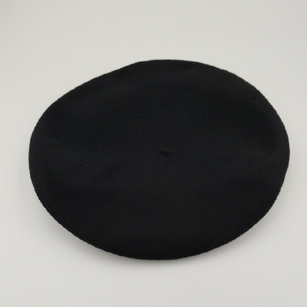 Vintage Wool Laine Black Beret